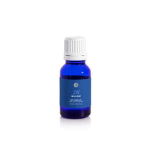 Blue bottle with white cap on a white background