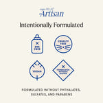 Capri Blue Artisan product features on a white background