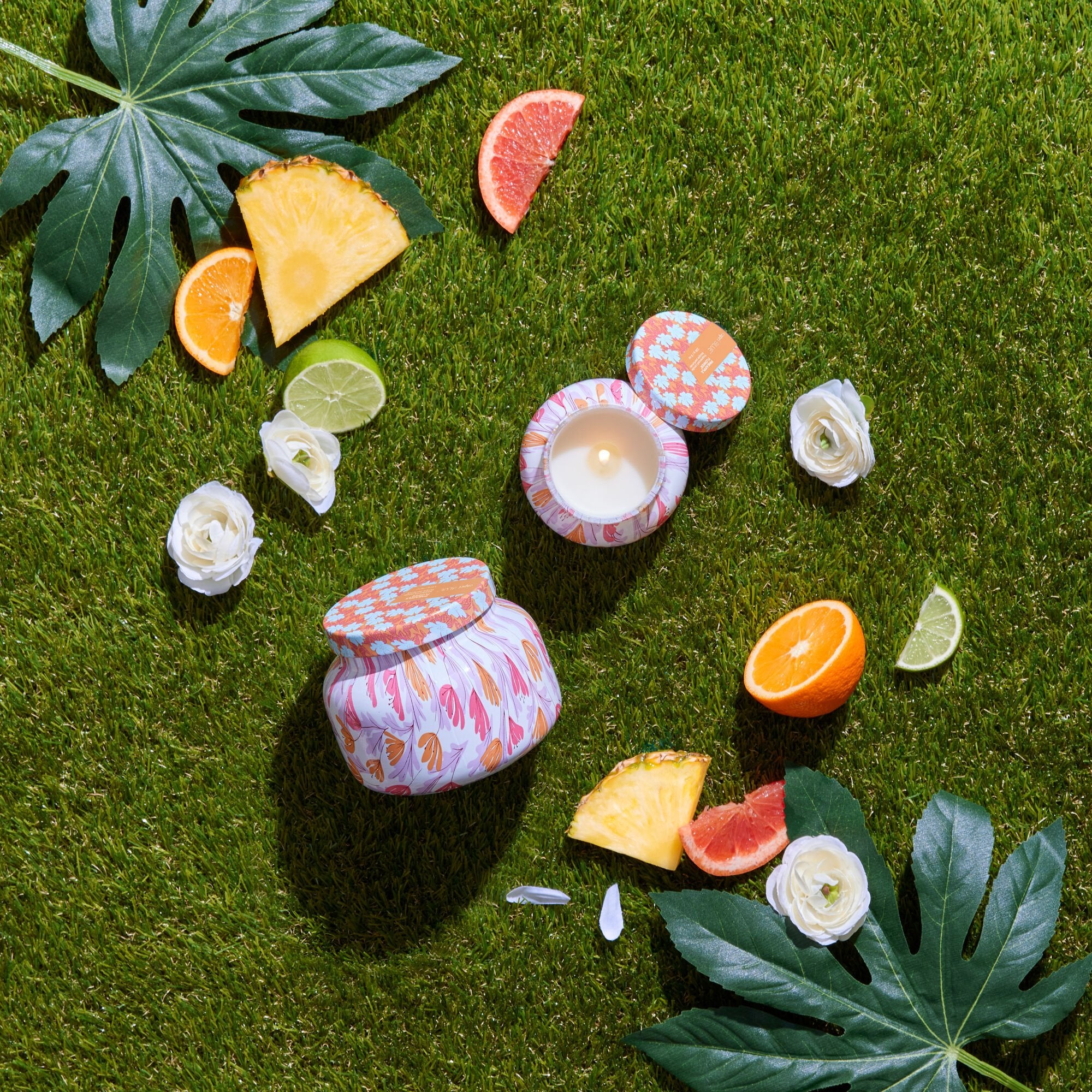 Pineapple Flower Pattern Play Signature Candle Candle 19 oz