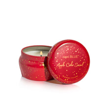 Apple Cider Social Glimmer Mini Tin Candle, lit