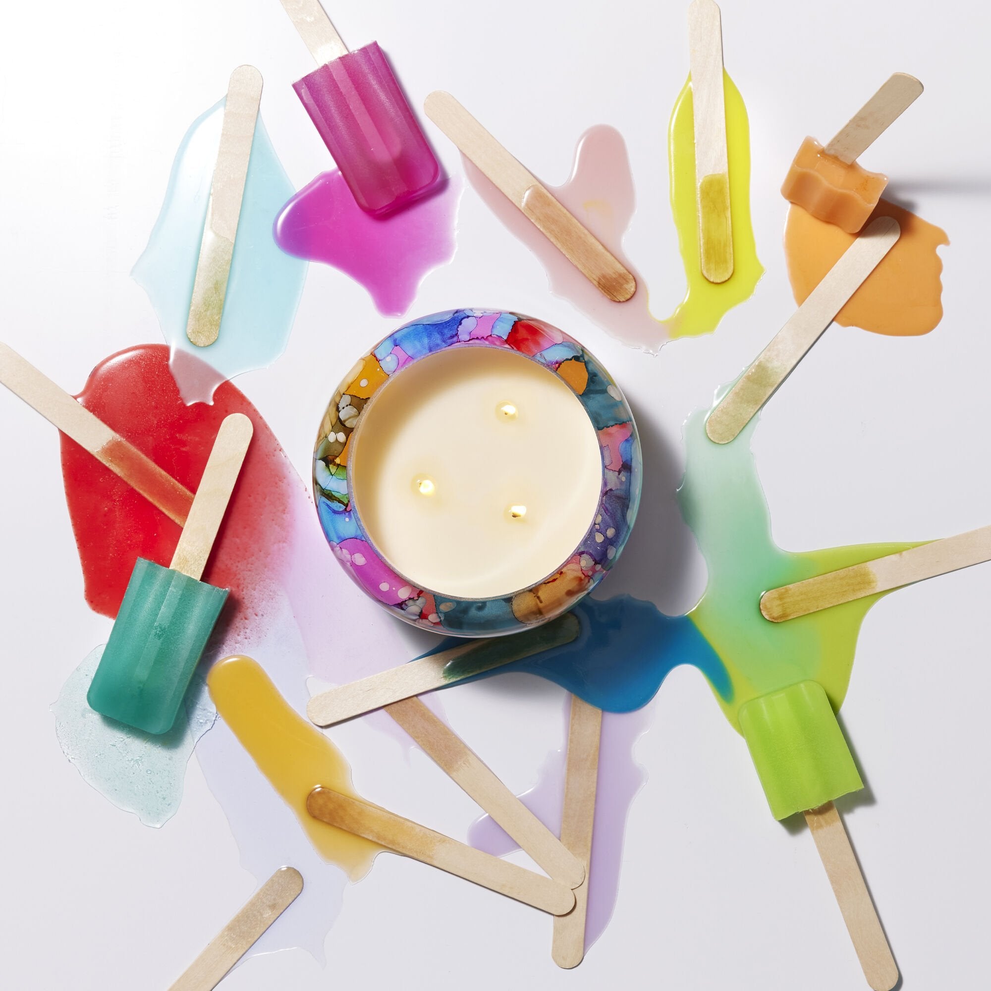 Volcano Rainbow Watercolor Jumbo Candle Candle 48 oz | Capri Blue