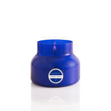 Coconut Santal Blue Signature Candle, lit