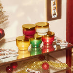 Glimmer Inverted Jar collection on a table with holiday decor