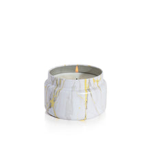 Pineapple Flower Modern Marble Printed Travel Tin Candle, lit