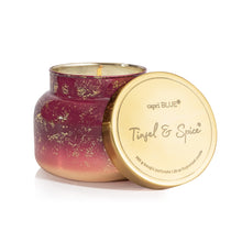 Tinsel & Spice Glimmer Oversized Candle, lit