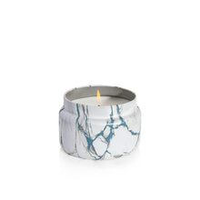 Volcano Modern Marble Printed Travel Tin Candle, lit