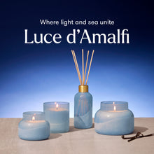 Luce d'Amalfi candles and diffuser with a blue sky background