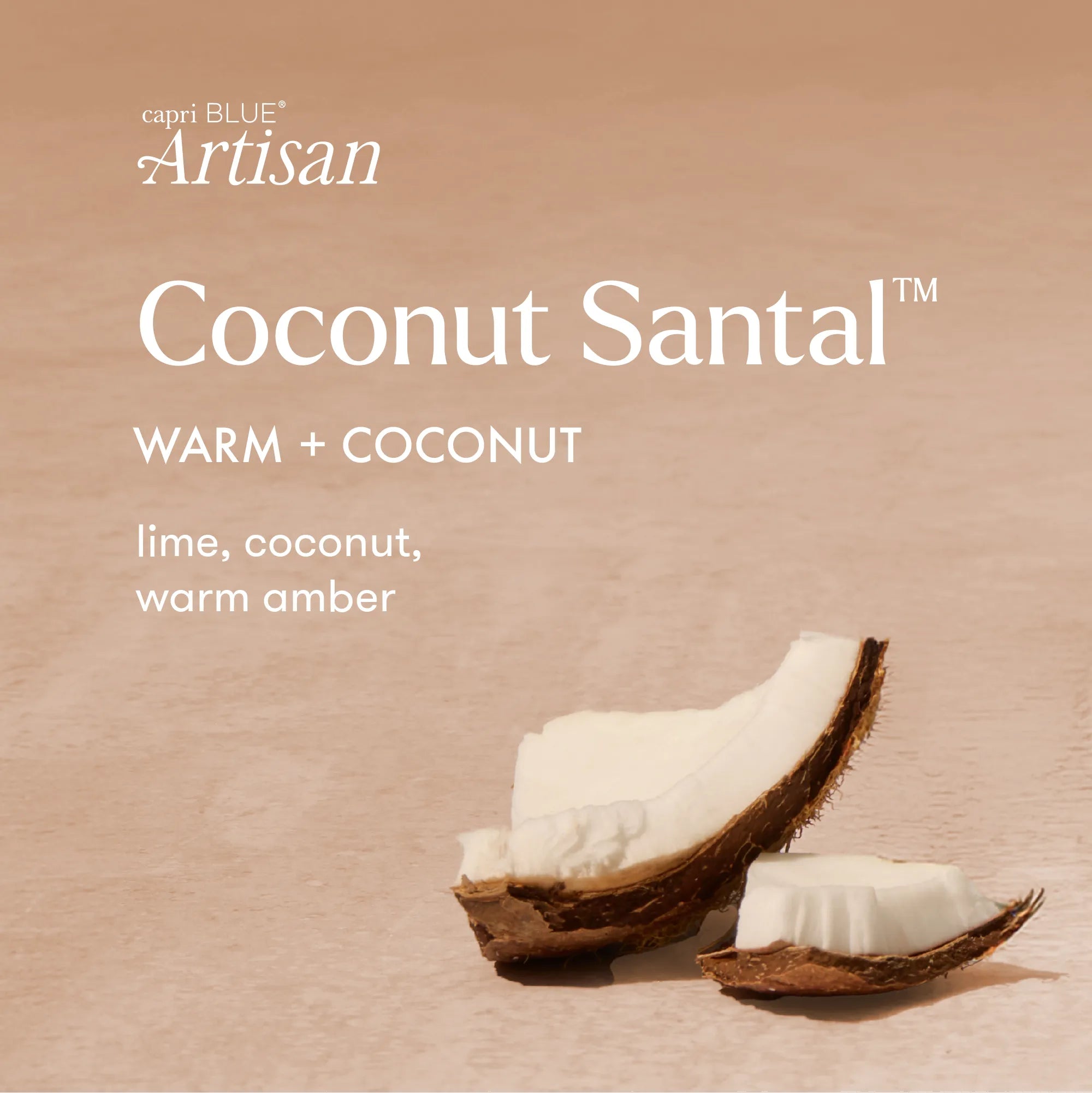 Coconut Santal with a beige background and product name text.