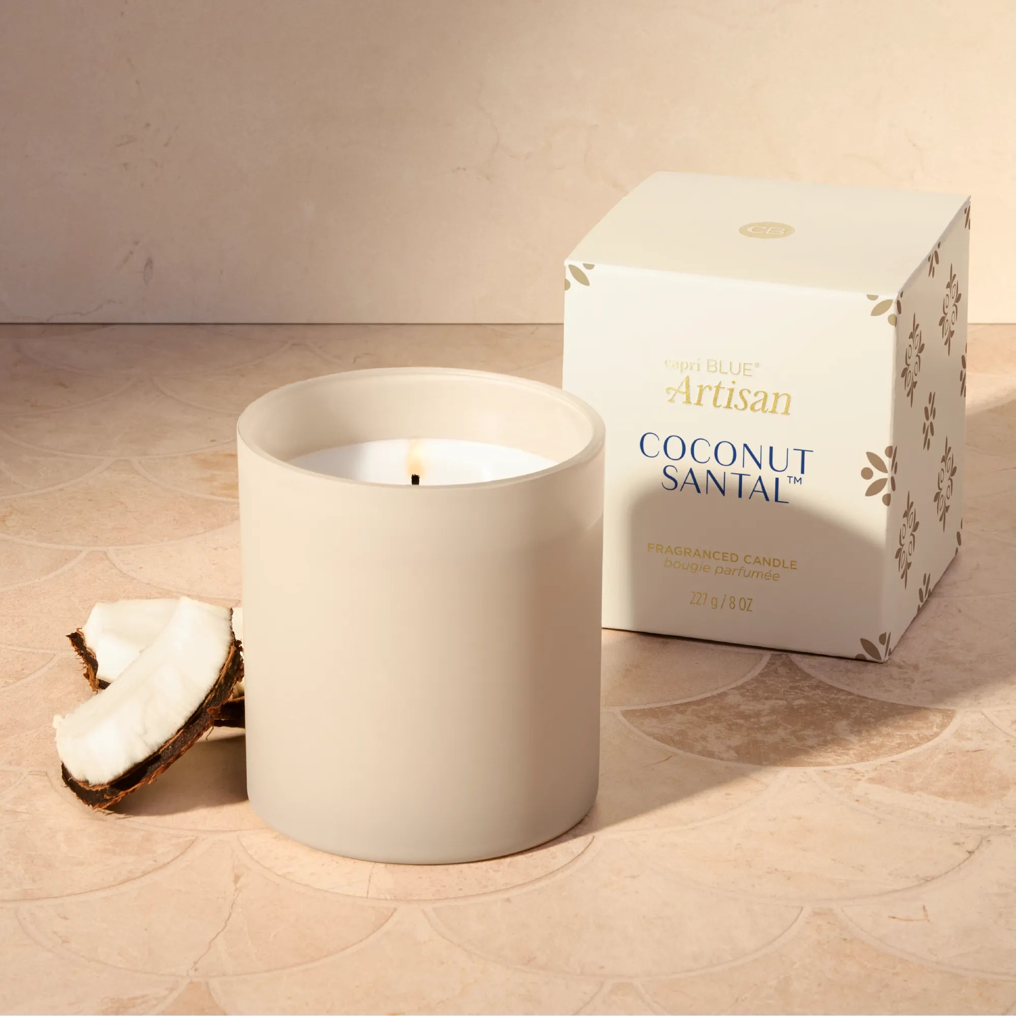 Coconut Santal Terrazza Velluto Boxed Tumbler Candle view 2