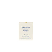 A cream-colored rectangular box for Terrazza Veluto Havan Vanilla light blue tea, shown against a plain white background.