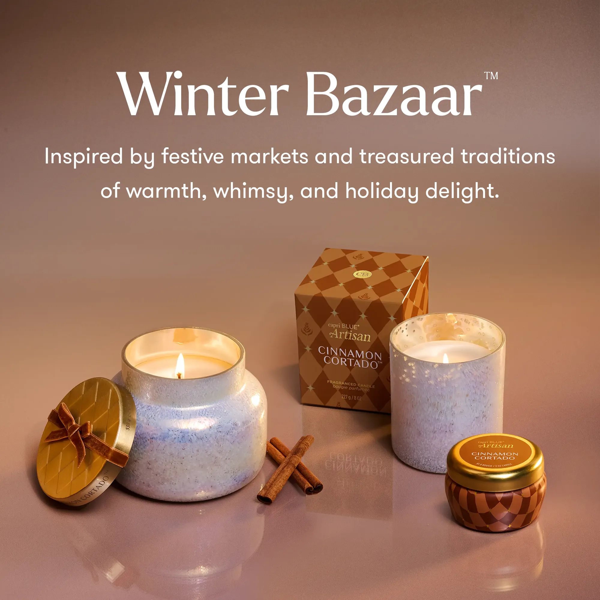 Winter Bazaar Cinnamon Cortado Candle Duo