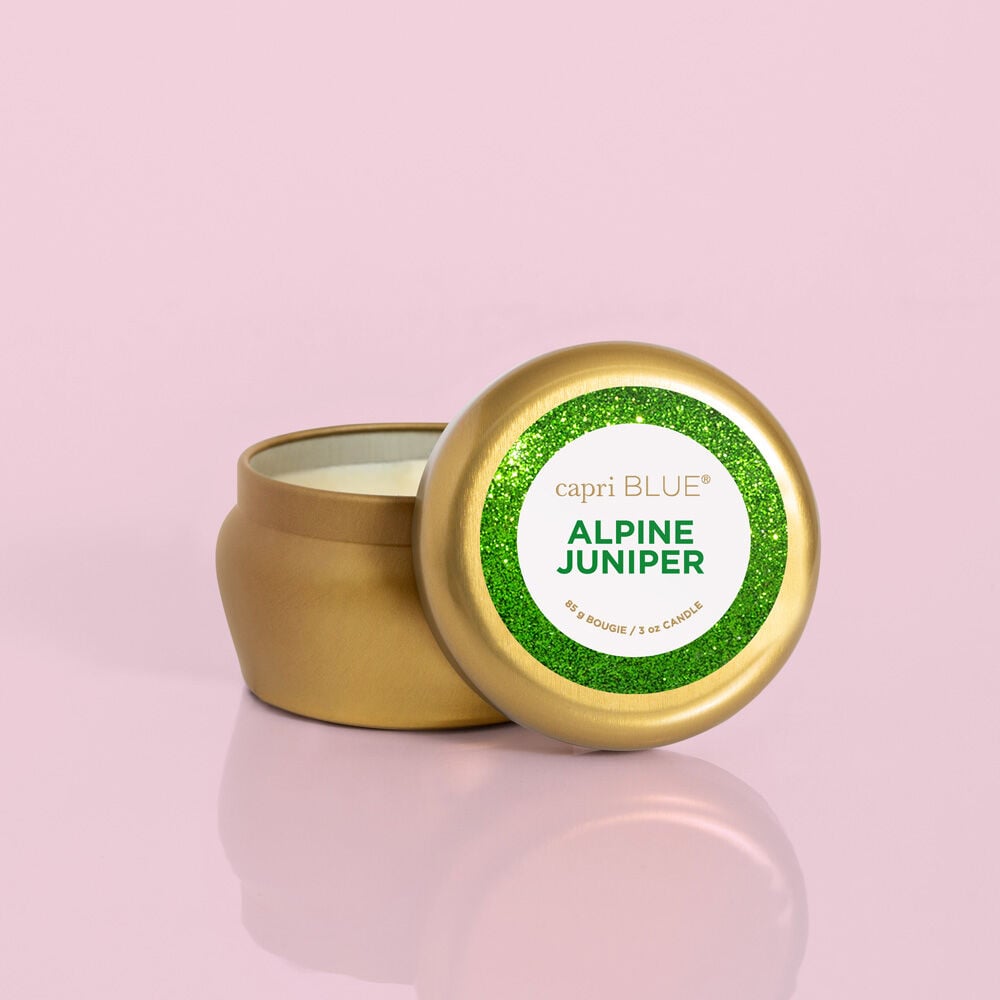 Alpine Juniper Glam Mini Candle, 3oz with Lid