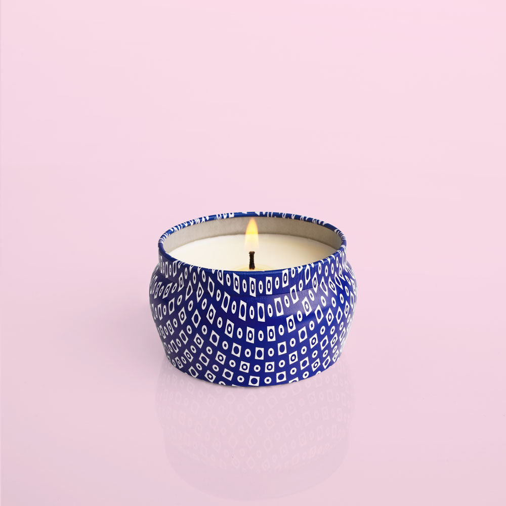 Volcano Blue Mini Candle Burning