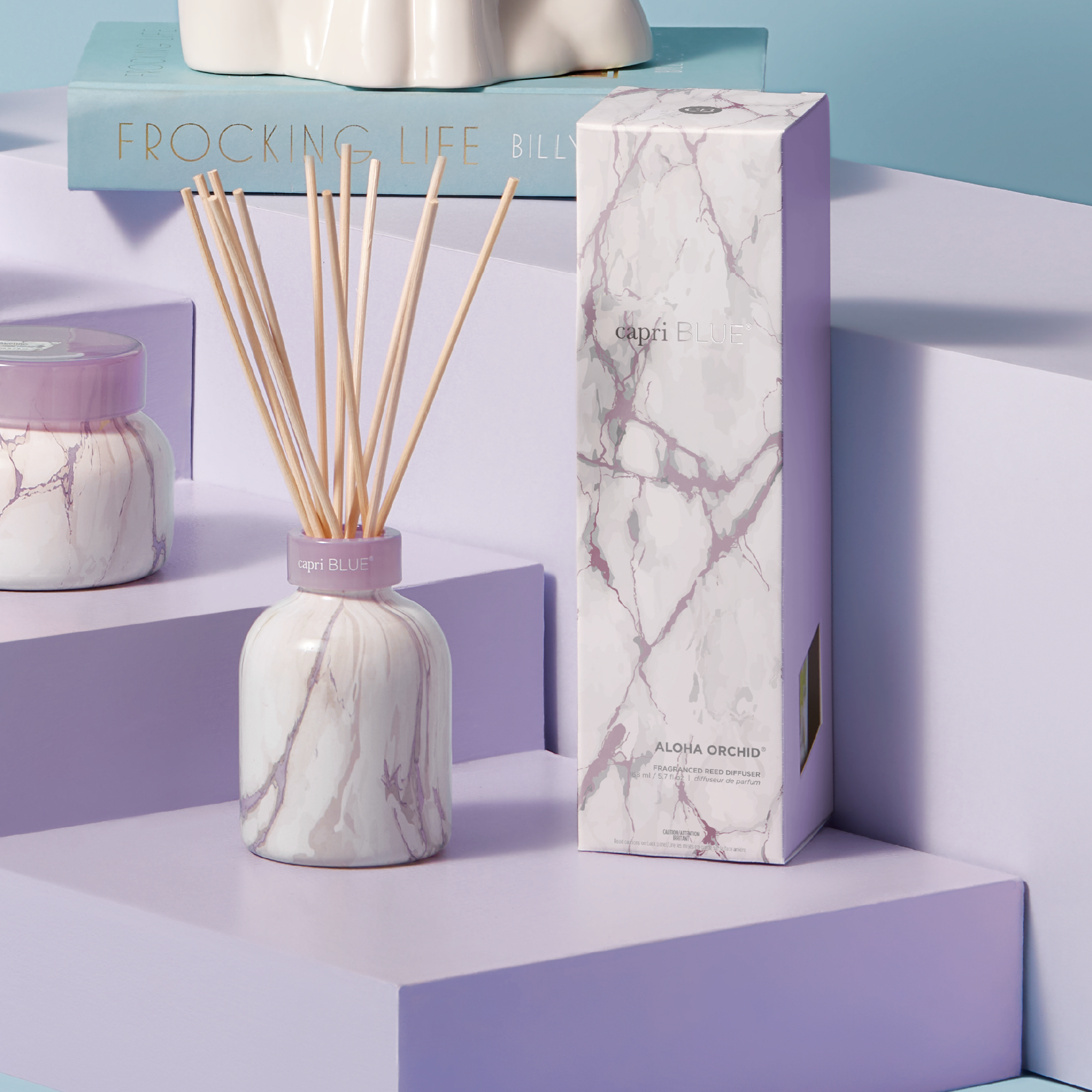 Aloha Orchid Modern Marble Petite Reed Diffuser