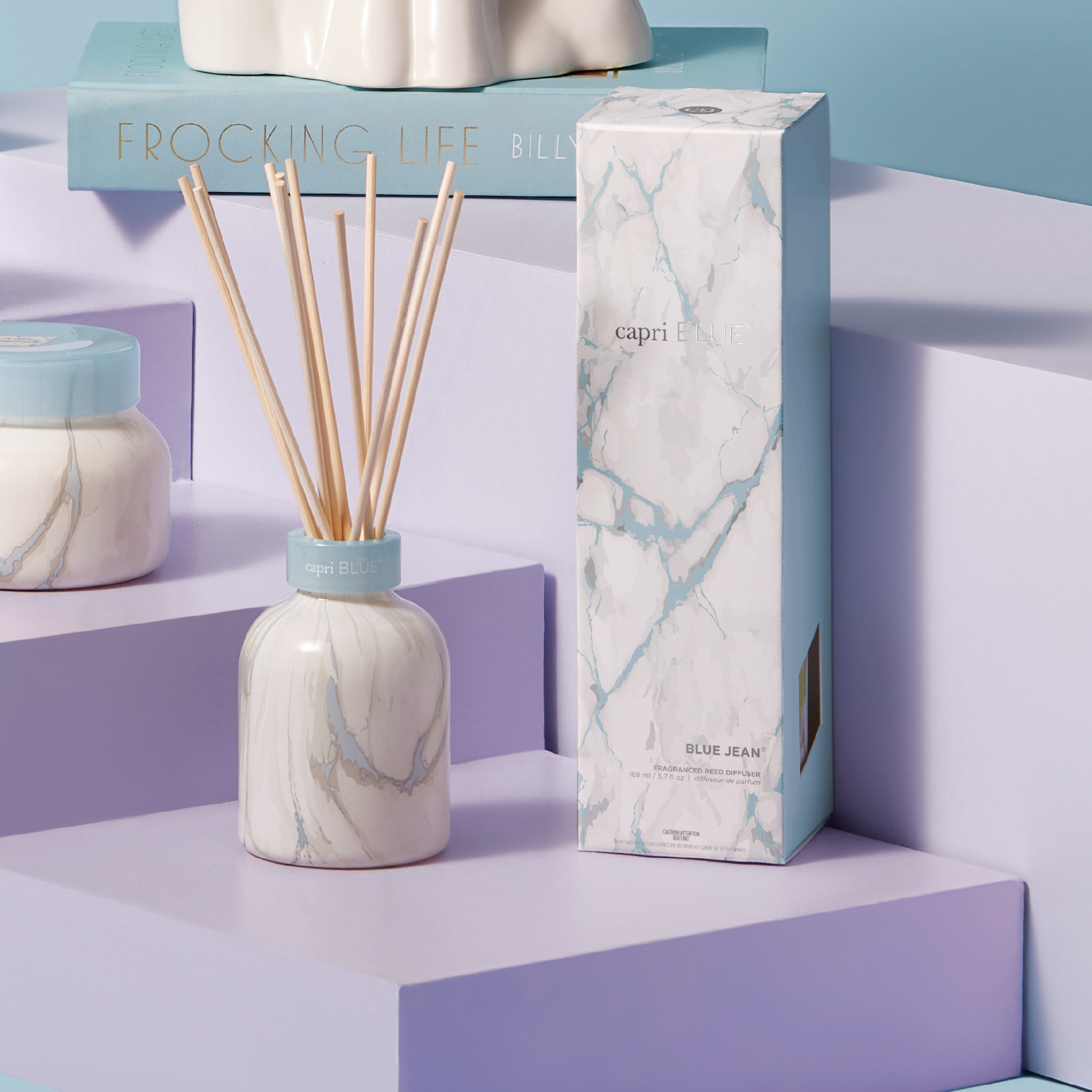 Blue Jean Modern Marble Petite Reed Diffuser