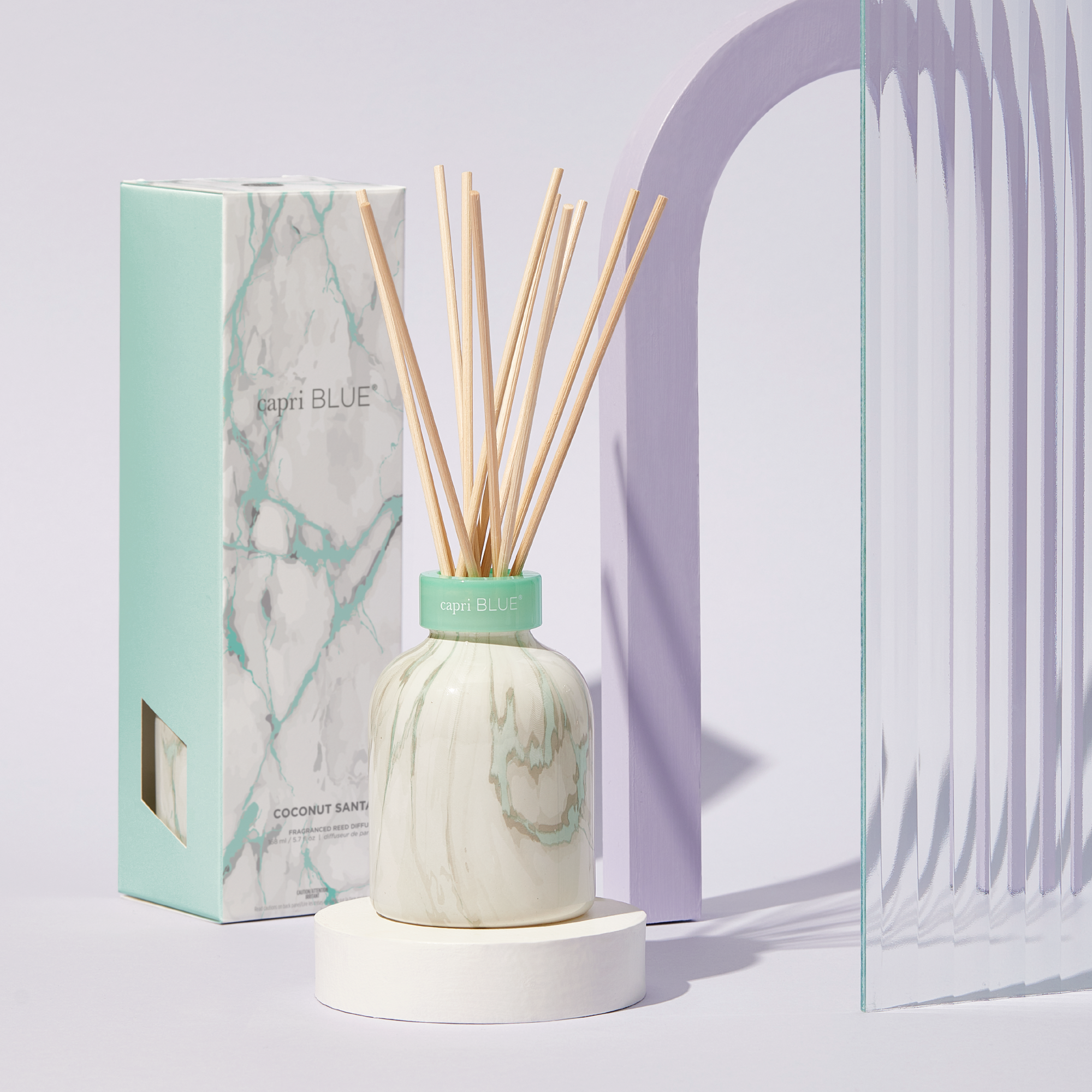 Coconut Santal Modern Marble Petite Reed Diffuser