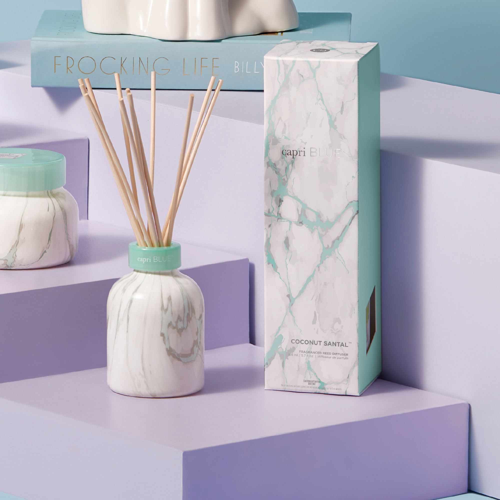 Coconut Santal Modern Marble Petite Reed Diffuser