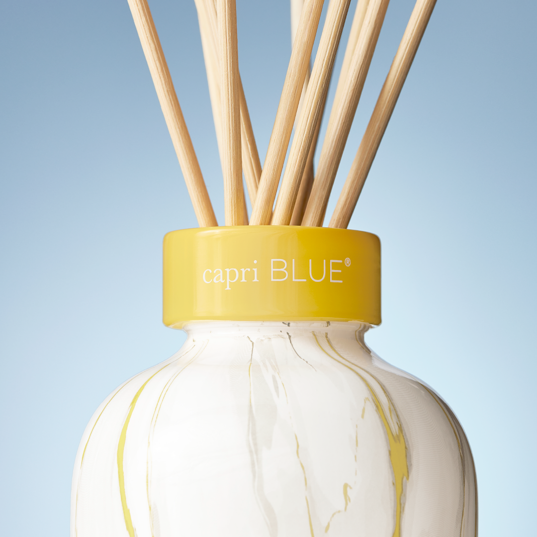 Pineapple Flower Modern Marble Petite Reed Diffuser, reeds 