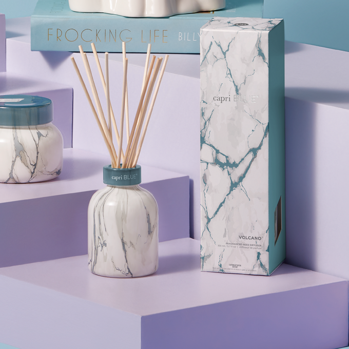 Volcano Modern Marble Petite Reed Diffuser | Capri Blue