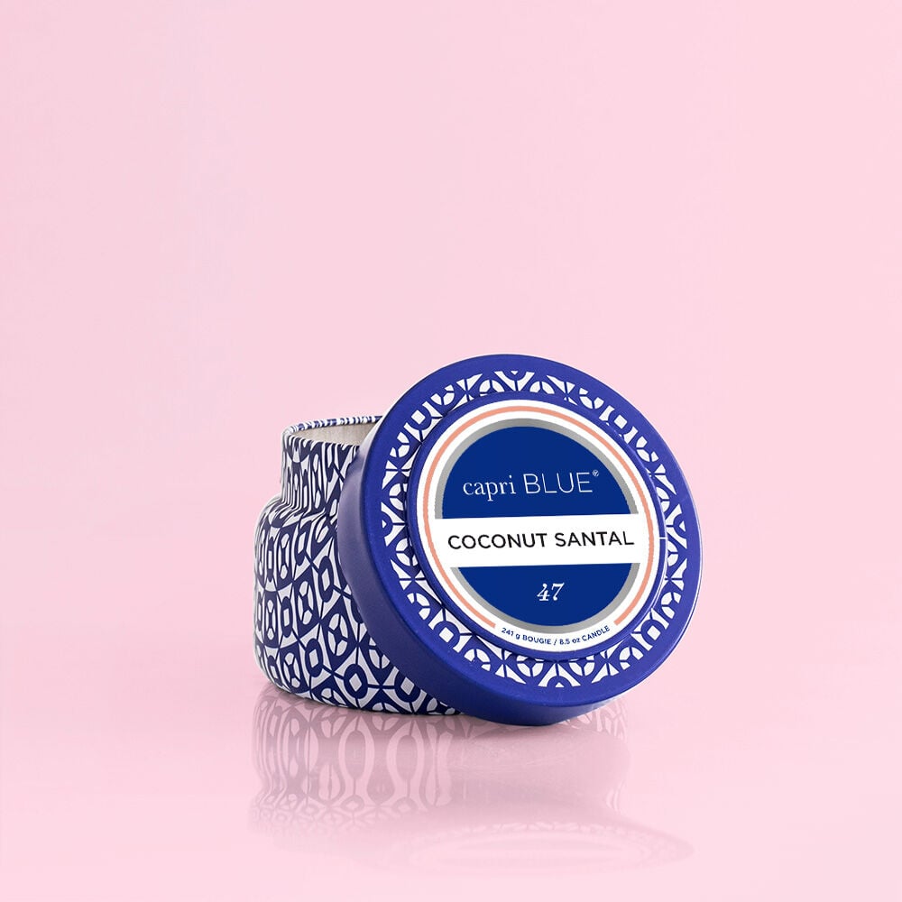 Coconut Santal Printed Travel Tin Candle Lid