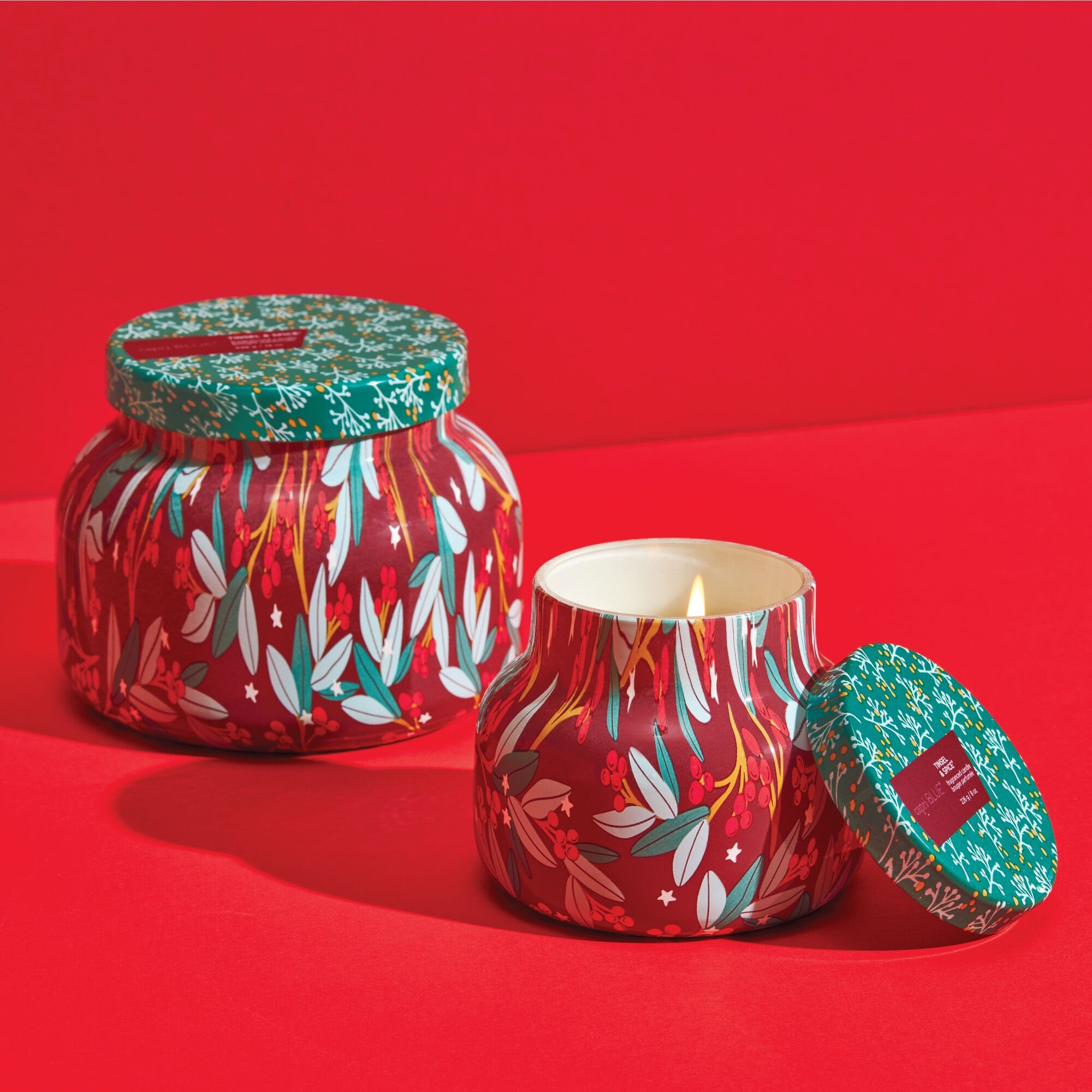 Tinsel & Spice Holiday Pattern Play Petite Candle, 8 oz