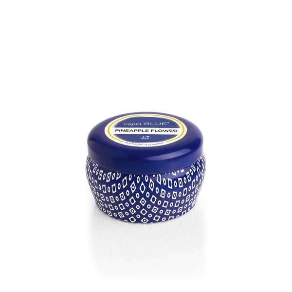 Pineapple Flower Blue Mini Tin Candle – 3 Oz | Capri Blue