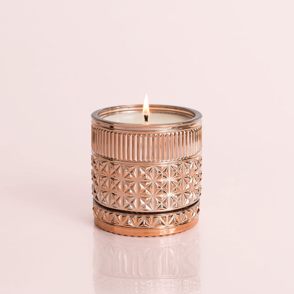 Pink Grapefruit & Prosecco Gilded Faceted Candle Jar, 11 oz Candle Burning