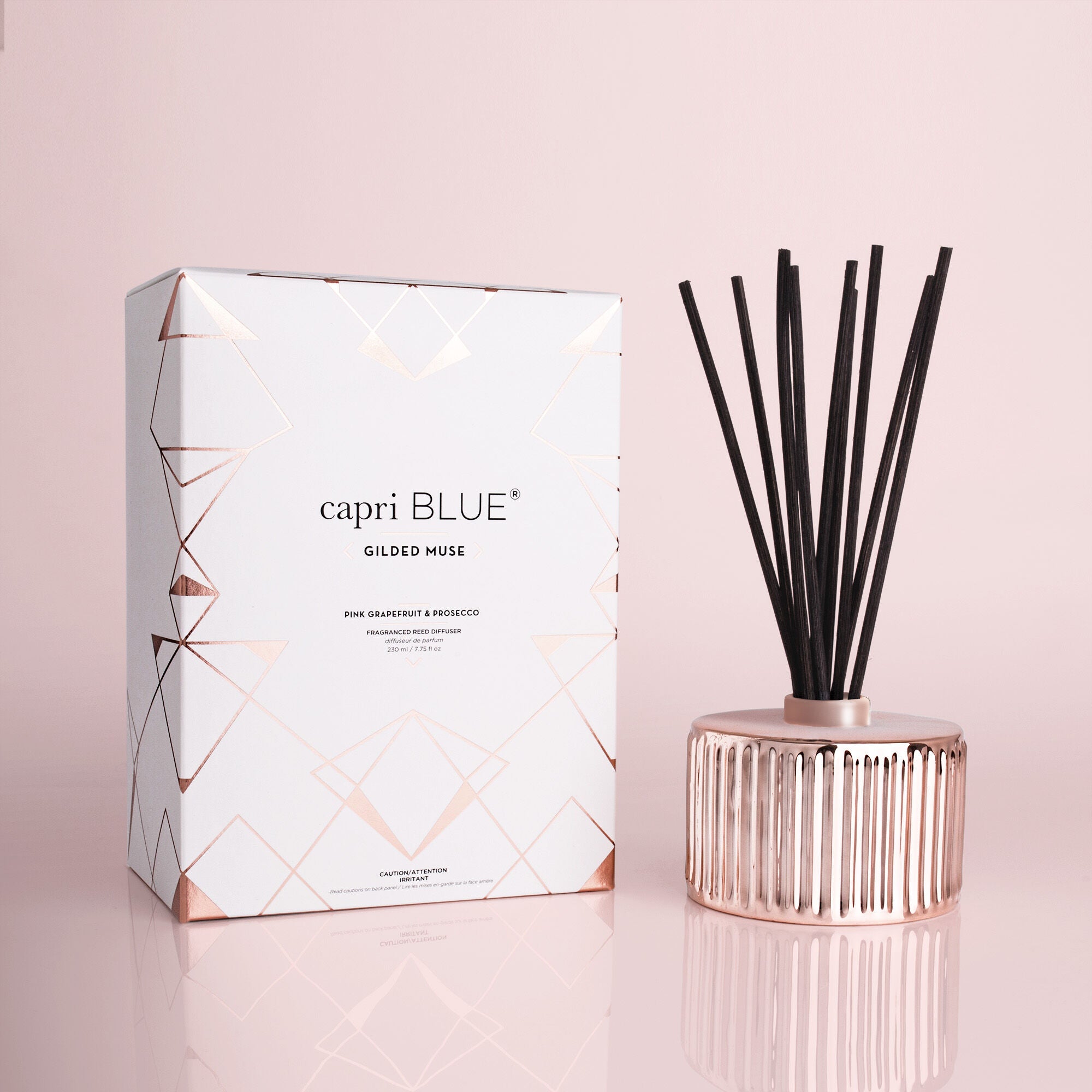 Pink Grapefruit & Prosecco Gilded Reed Diffuser, 7.75 fl oz