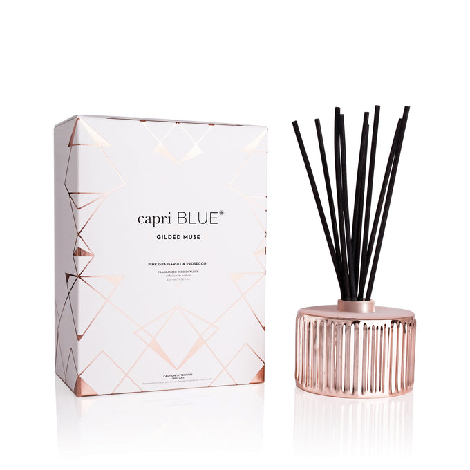 Pink Grapefruit & Prosecco Gilded Reed Diffuser – 7.75 Fl Oz | Capri Blue