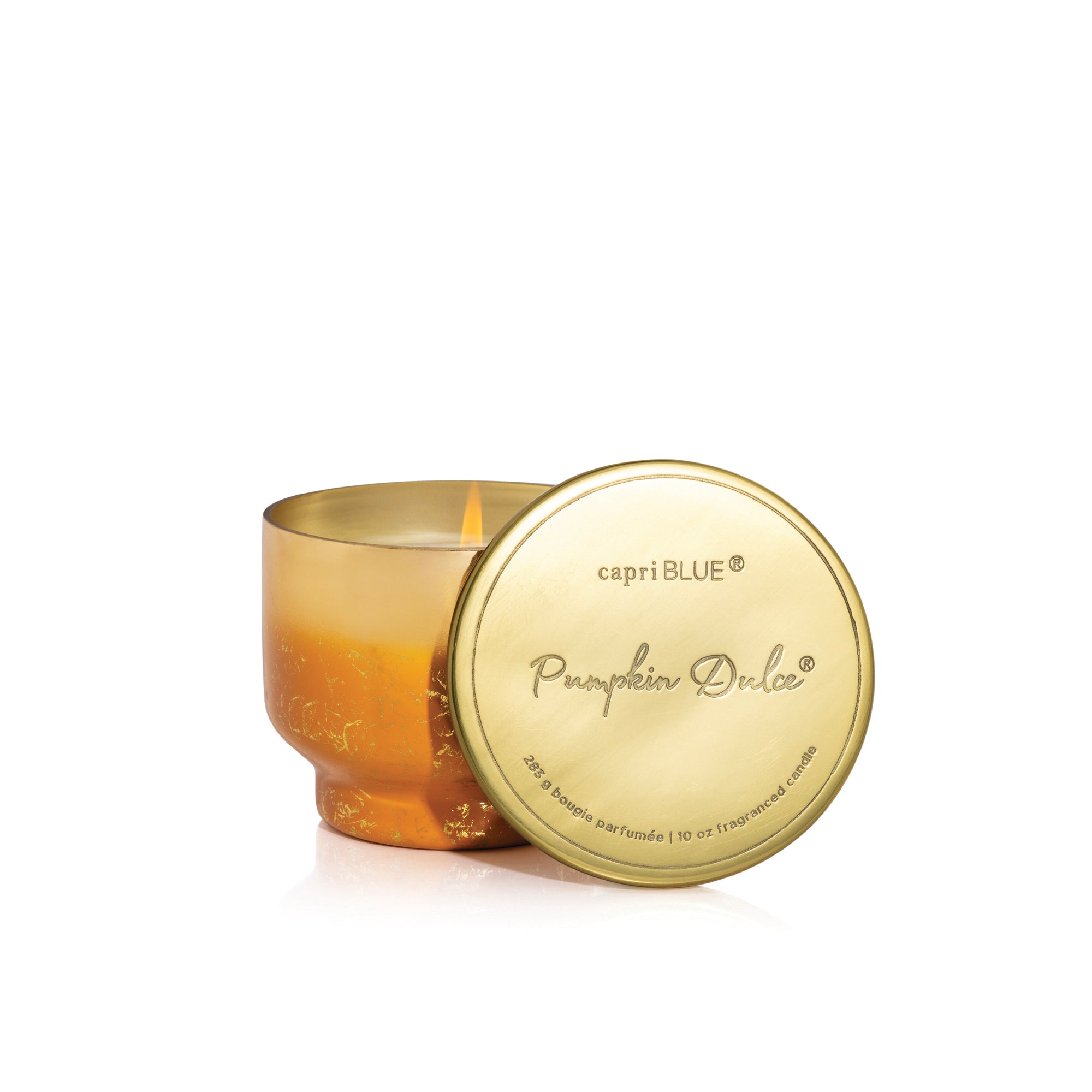 Pumpkin Dulce Glimmer Inverted Candle, lit