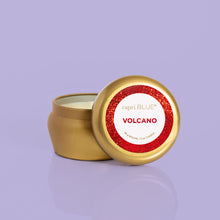 Volcano Glam Mini Candle Tin product with lid off