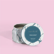 Volcano Modern Marble Printed Travel Tin Candle with Lid Off