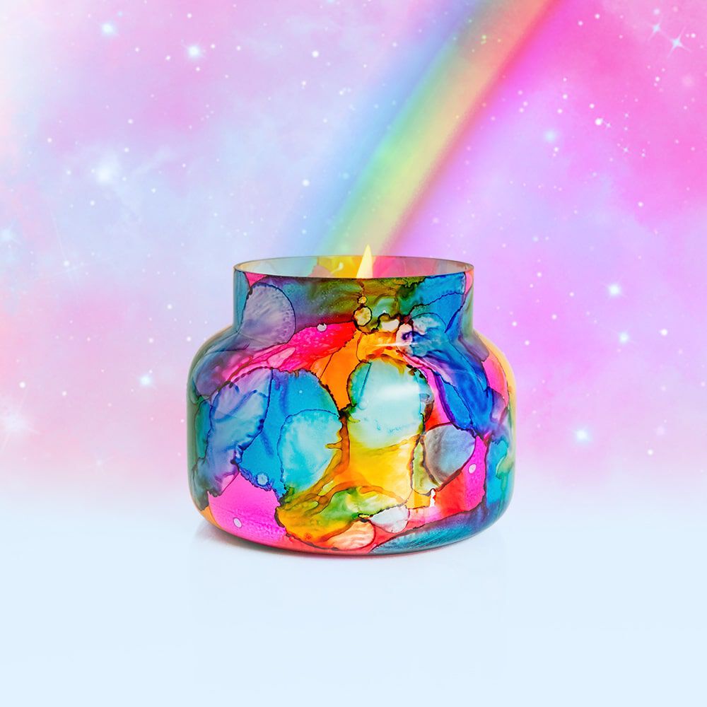 Volcano Rainbow Watercolor Signature Candle Jar, 19 oz Surprise and Delight Image